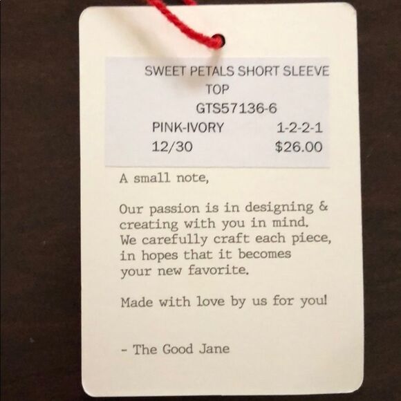 NWT The Good Jane Sweet Petals Short Sleeve Pink S - Picture 10 of 10